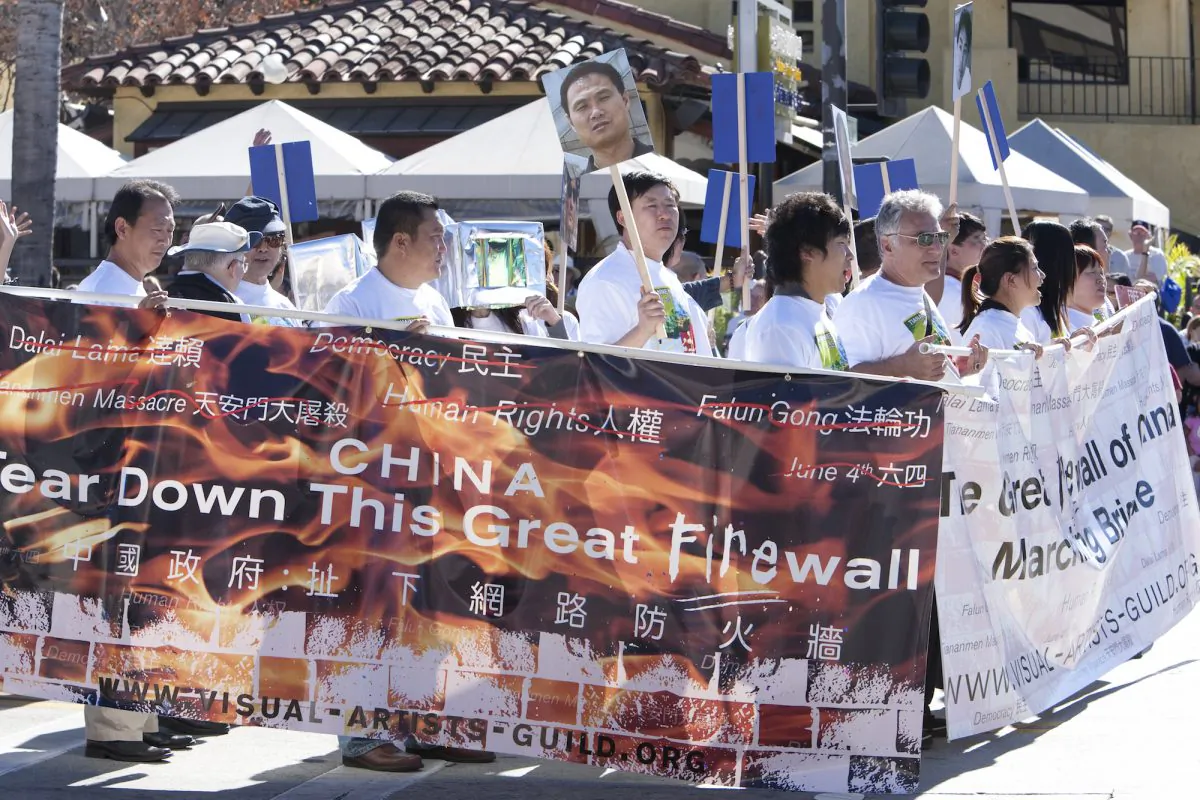 Protesters march against China's censorship of the internet in Pasadena, Calif., in this file photo.
(Jose Gil/Shutterstock)