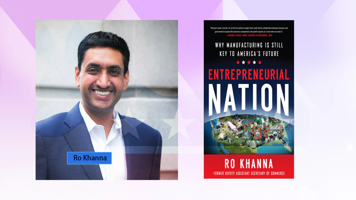 U.S. Congress Candidate Ro Khanna and his book (Courtesy of Ro Khanna)