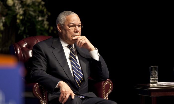 Former Secretary of State Colin Powell on January 20, 2011 in College Station Texas. (Ben Sklar/Getty Images)