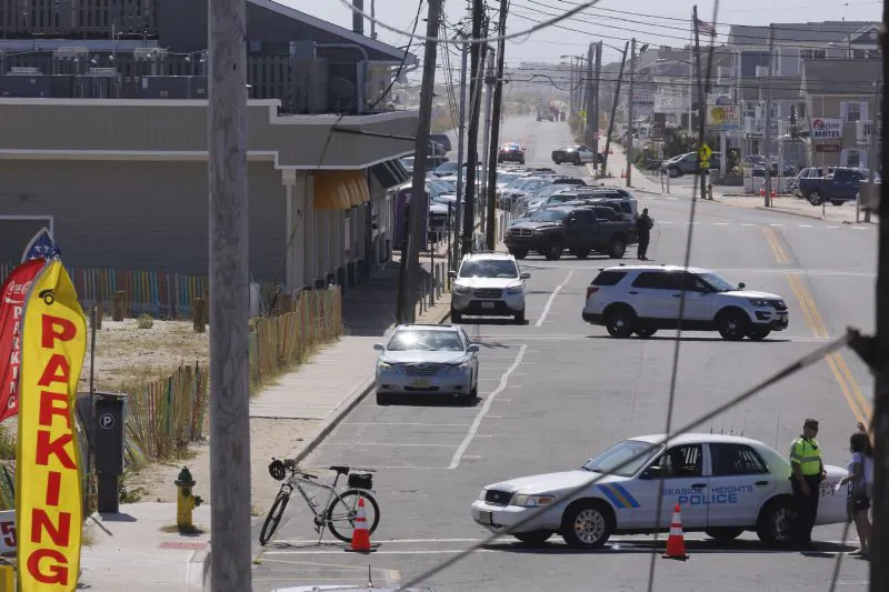 A charity race for military soldiers was canceled and roads in Seaside Park, N.J. were closed after an explosive device detonated in a garbage pail before the start of the event on Saturday, Sept. 17, 2016. (Robert Sciarrino/NJ Advance Media for NJ.com via AP)
