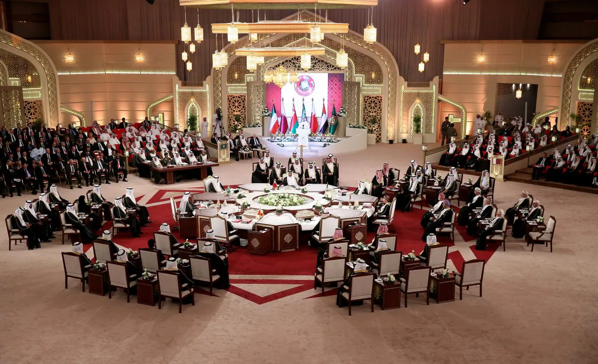 A general view of the meeting of leaders during the Gulf Cooperation Council (GCC) summit in Doha on Dec. 9, 2014. (STR/AFP/Getty Images)