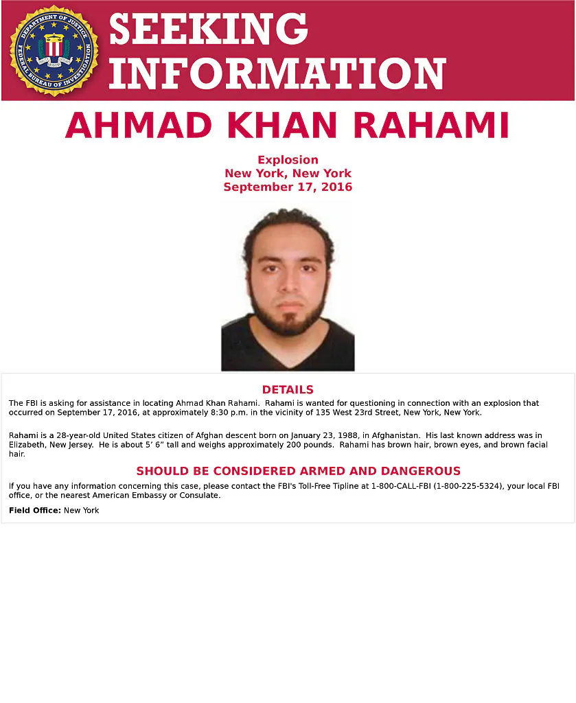 In this handout provided by the Federal Bureau of Investigation, Ahmad Khan Rahami poses for a mug shot photo. Rahami has since been captured by authorities. (Photo by FBI via Getty Images)