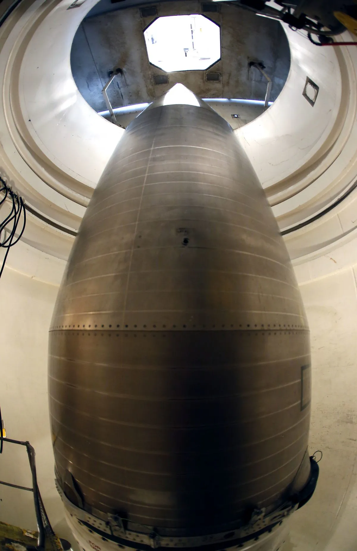 The U.S. Department of Defense wants to replace the Minuteman 3 Intercontinental ballistic missile (ICBM), here in training launch tube at Minot Air Force Base, North Dakota, in 2014, with the LGM-35 Sentinel. (AP Photo/Charlie Riedel)