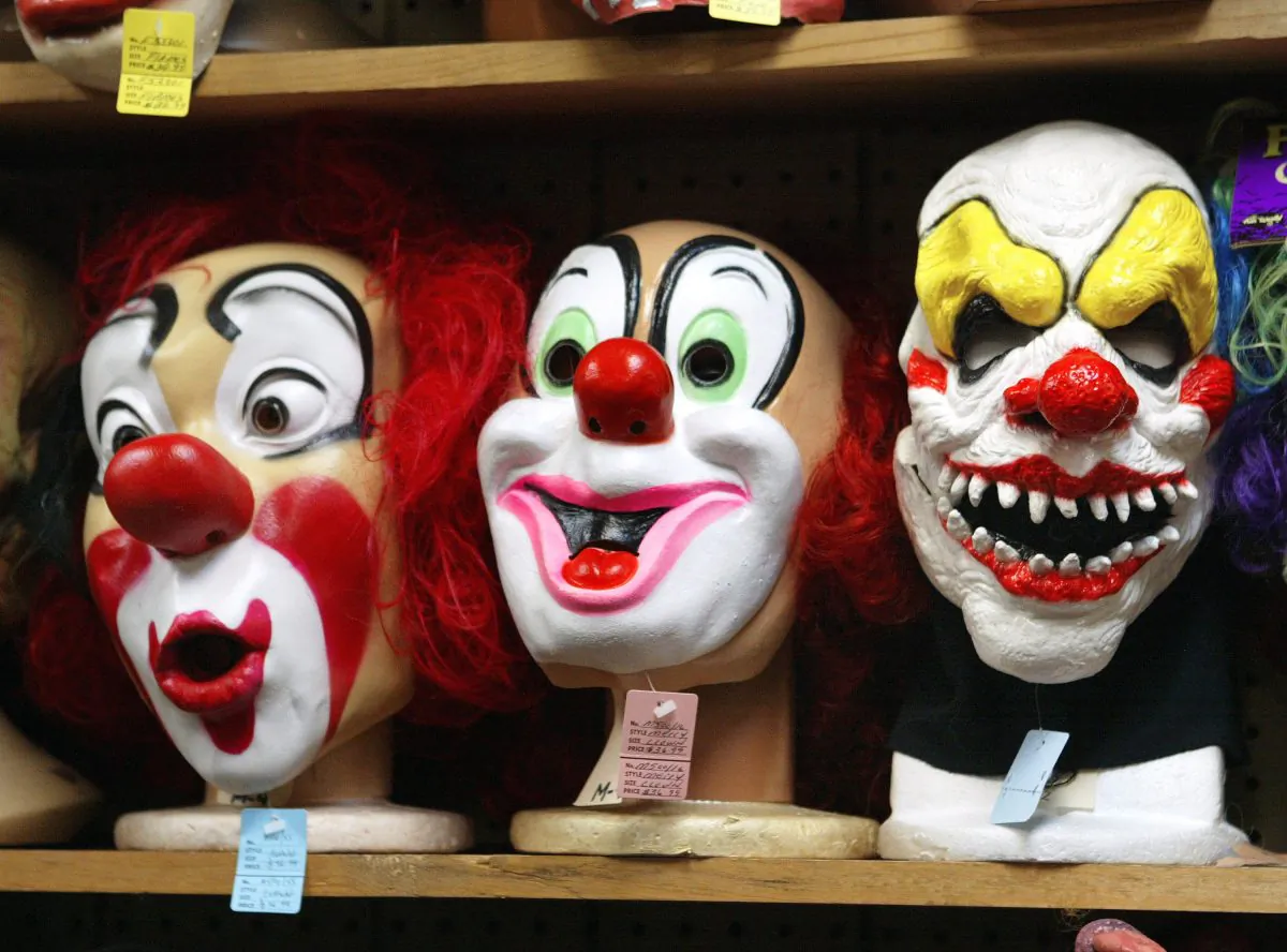Clown masks are for sale at a store in Chicago in this file photo. (Tim Boyle/Getty Images)