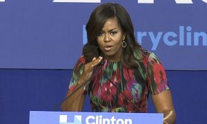 Michelle Obama Makes Light of Trump's Microphone Problem