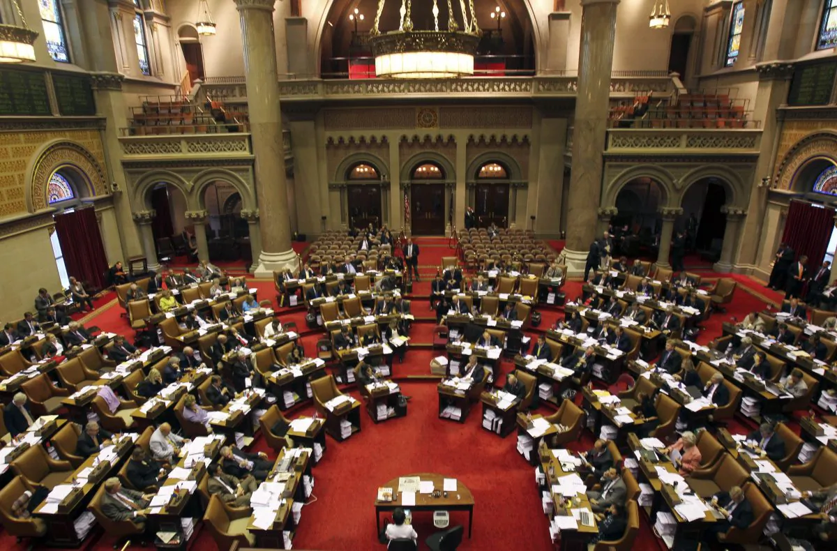 Members of the New York State Assembly at the Capitol in Albany, N.Y., on June 23, 2011.  (AP Photo/Mike Groll)