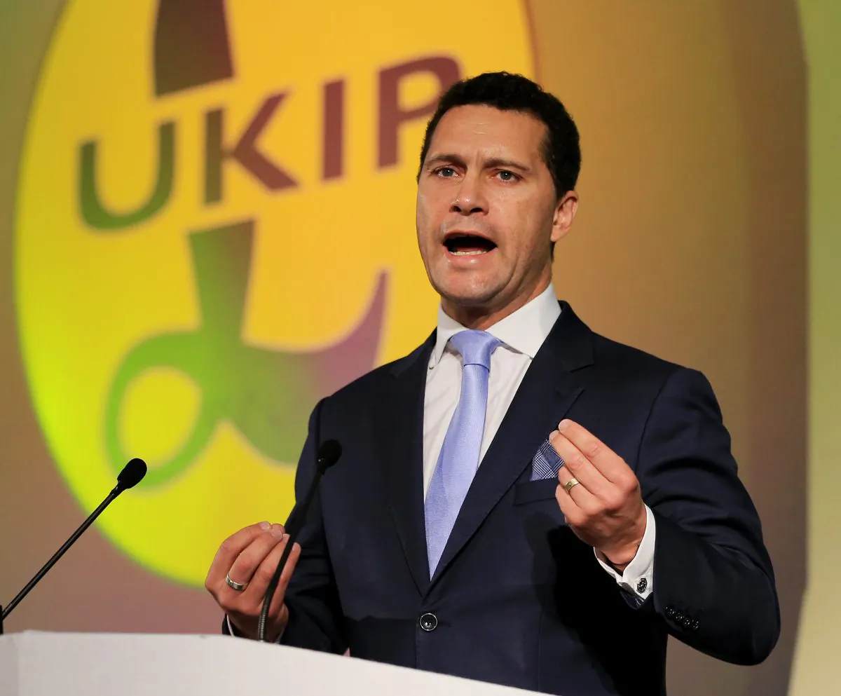 UKIP MEP Steven Woolfe speaks in London on Sept. 26, 2014. (Gareth Fuller/PA via AP)