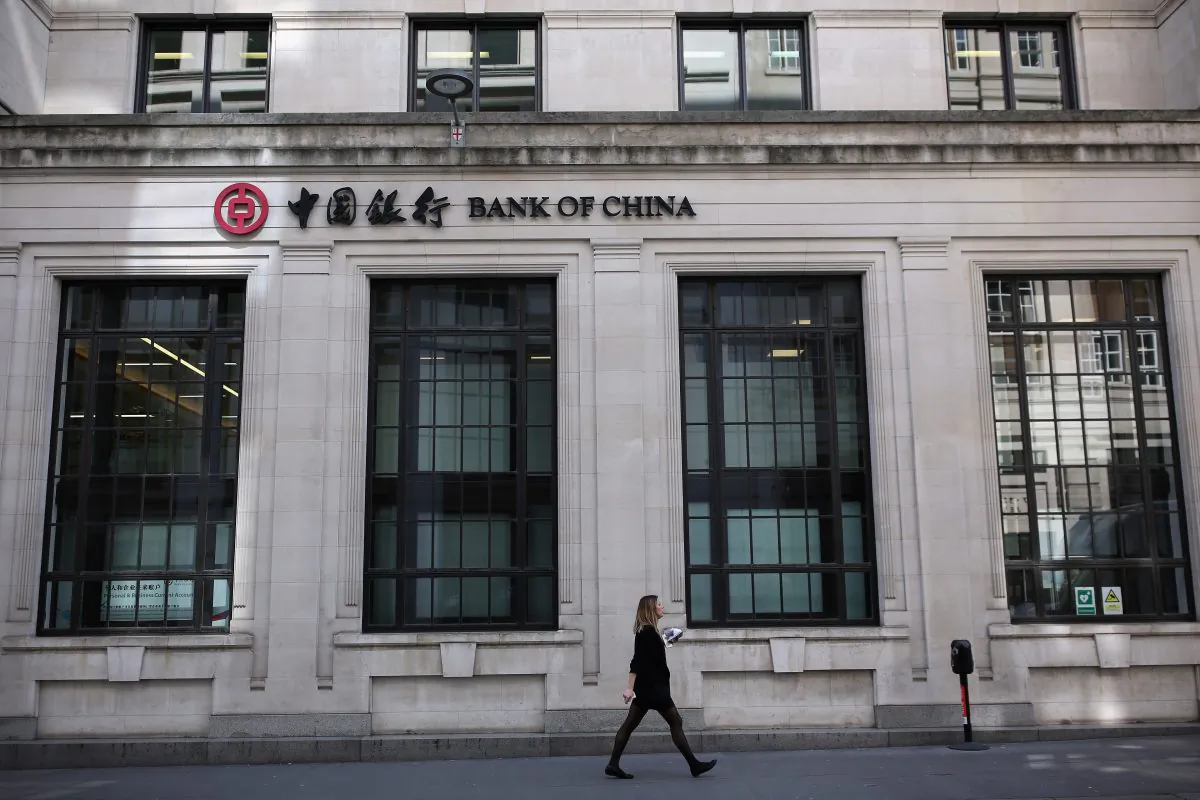 A Bank of China branch in the City of London May 13, 2016. Bank of China is one of a number of Chinese banks looking to expand their presence abroad. (Dan Kitwood/Getty Images)