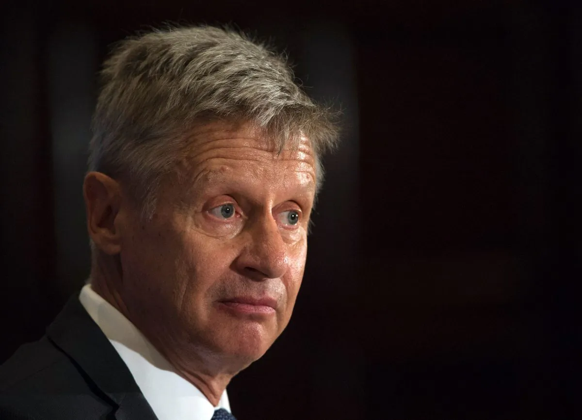 Libertarian Party presidential candidate Gary Johnson at a National Press Club Luncheon on July 7, 2016, in Washington, DC.(Molly Riley/AFP/Getty Images)