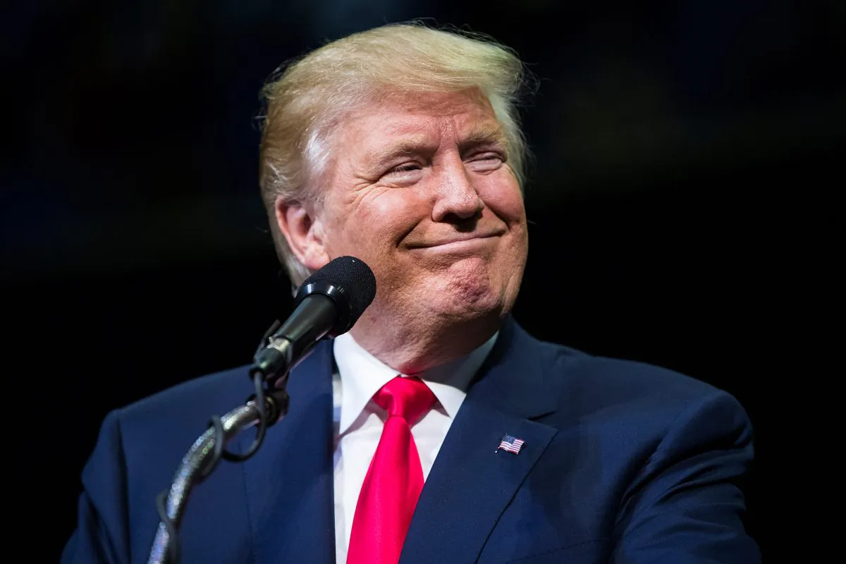 Republican Presidential nominee Donald J. Trump looks on during a rally at Mohegan Sun Arena in Wilkes-Barre Twp., Pa. on Monday, Oct. 10, 2016. (Christopher Dolan / The Citizens’ Voice via AP)