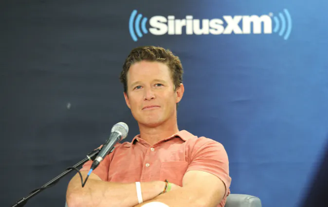 NBC News' Billy Bush in conversation with Jeff Rossen for SiriusXM's TODAY Show Radio at SiriusXM Studios on August 22, 2016 in New York City. Bush was suspended for his 2005 conversation with Donald Trump, where the two made disparaging comments about women. (Craig Barritt/Getty Images for SiriusXM)
