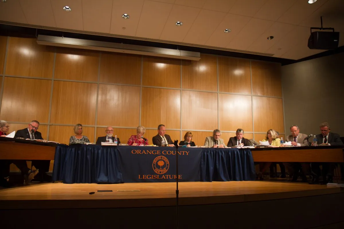 The Orange County legislature at the Emergency Services Building in Goshen on Oct. 6, 2016. (Holly Kellum/Epoch Times)