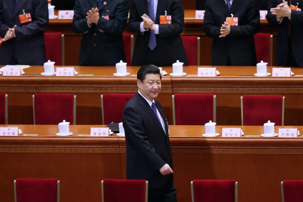 Chinese leader Xi Jinping arrives the fifth plenary meeting of the National People's Congress at the Great Hall of the People on March 15, 2013 in Beijing, China. (Feng Li/Getty Images)