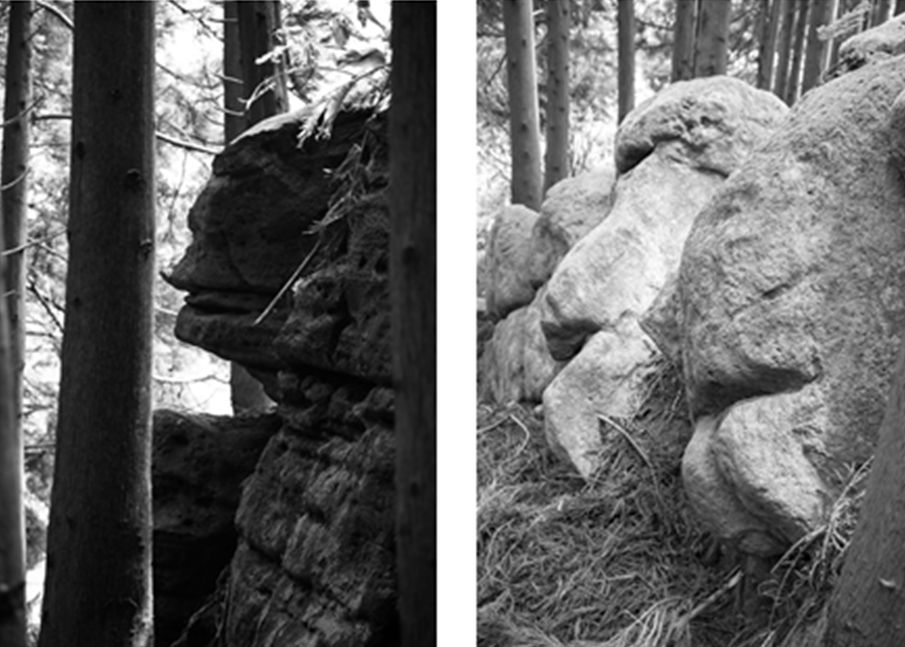 Rock formations that look like faces on the Azores islands. (Courtesy of Antonieta Costa)