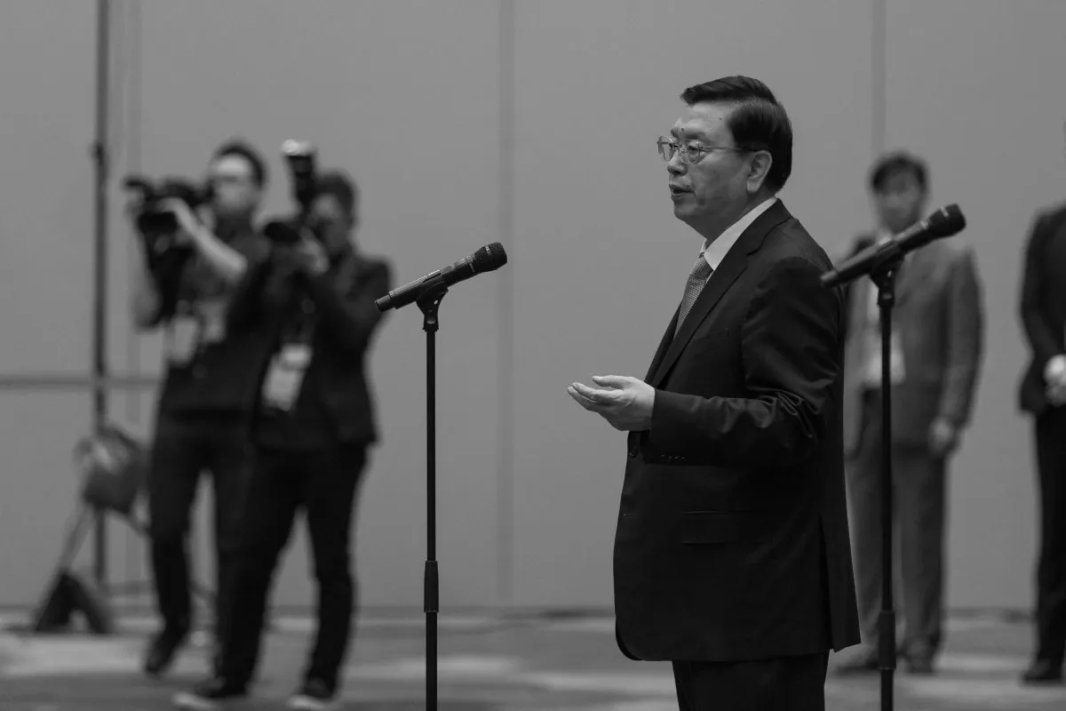 Politburo Standing Committee member Zhang Dejiang at the Central Government Offices in Hong Kong on May 19, 2016. (Jerome Favre/AFP/Gettyy Images)