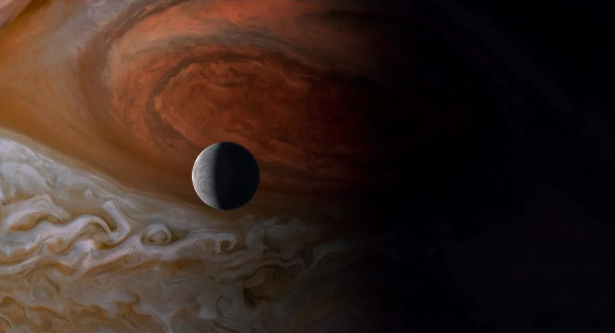 Jupiter and Europa, one of his moons, in Terrence Malick's documentary 'Voyage of Time: Life's Journey' (Wild Bunch)