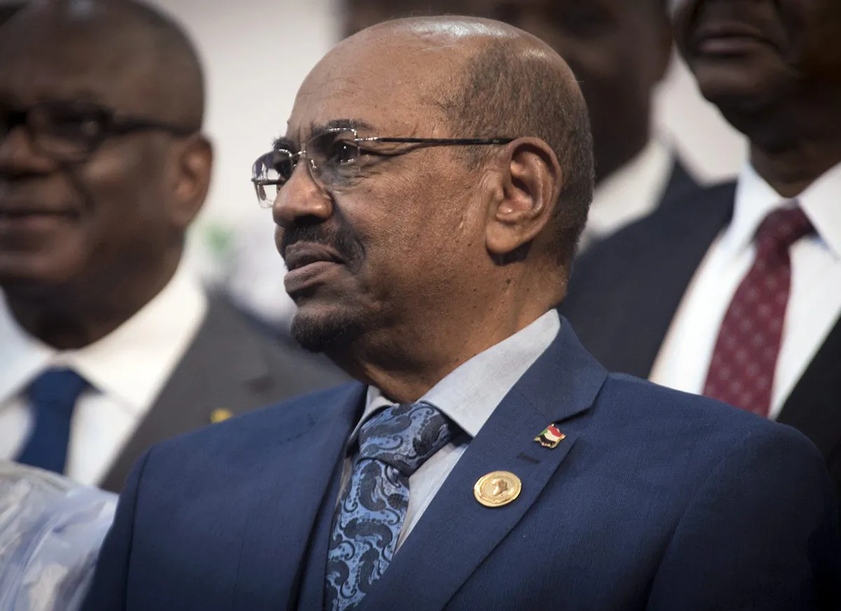 FILE - In this June 14, 2015, file photo, Sudanese President Omar al-Bashir attends a photo session at the African Union summit in Johannesburg. South Africa has decided to withdraw from the International Criminal Court following a dispute over the visit by al-Bashir, who is wanted by the tribunal for alleged war crimes, crimes against humanity and genocide. (AP Photo/Shiraaz Mohamed, File)