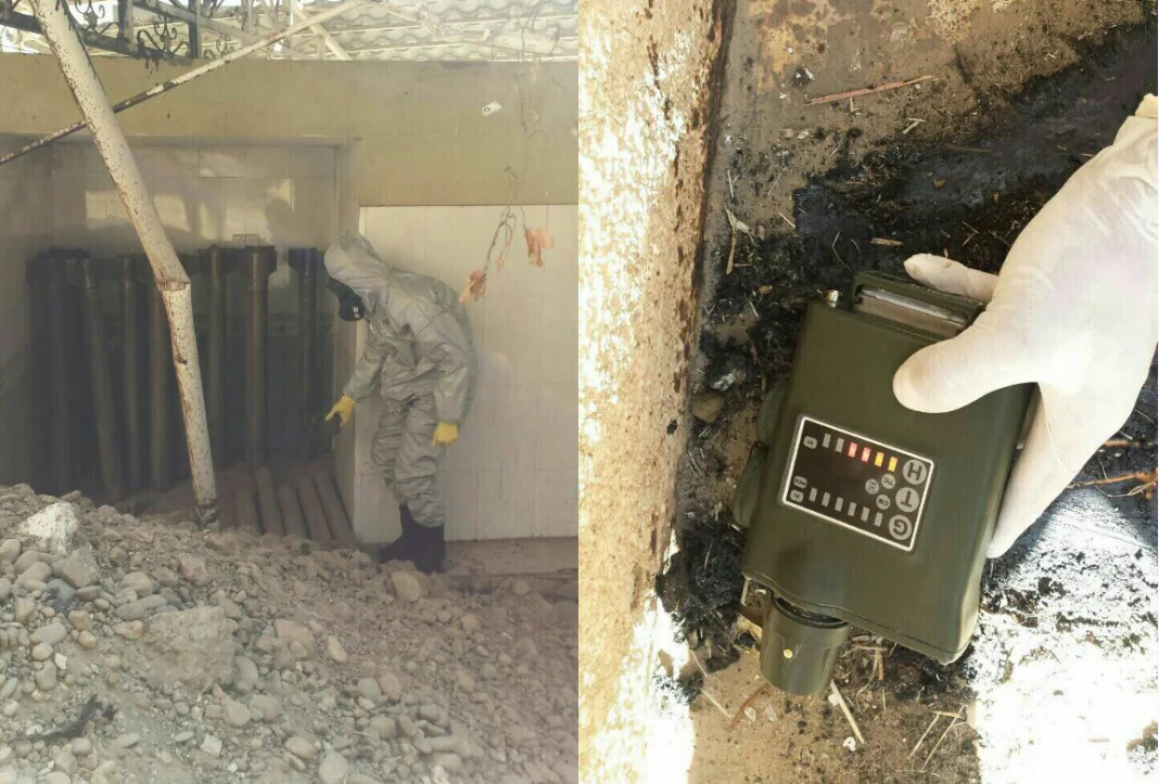 A chemical weapons cache captured from ISIS in Qayarah, Iraq, contains homemade rockets and mustard gas. (Ed Alexander/BLACKOPS Cyber)