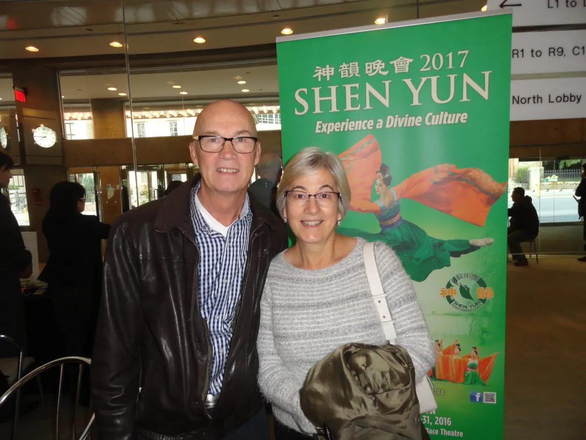 Retired government manager David Hayes and his wife, Colette Touma-Hayes, at the Shen Yun Symphony Orchestra performance at Toronto’s Roy Thomson Hall on Oct. 23, 2016. (Madalina Hubert/Epoch Times) 