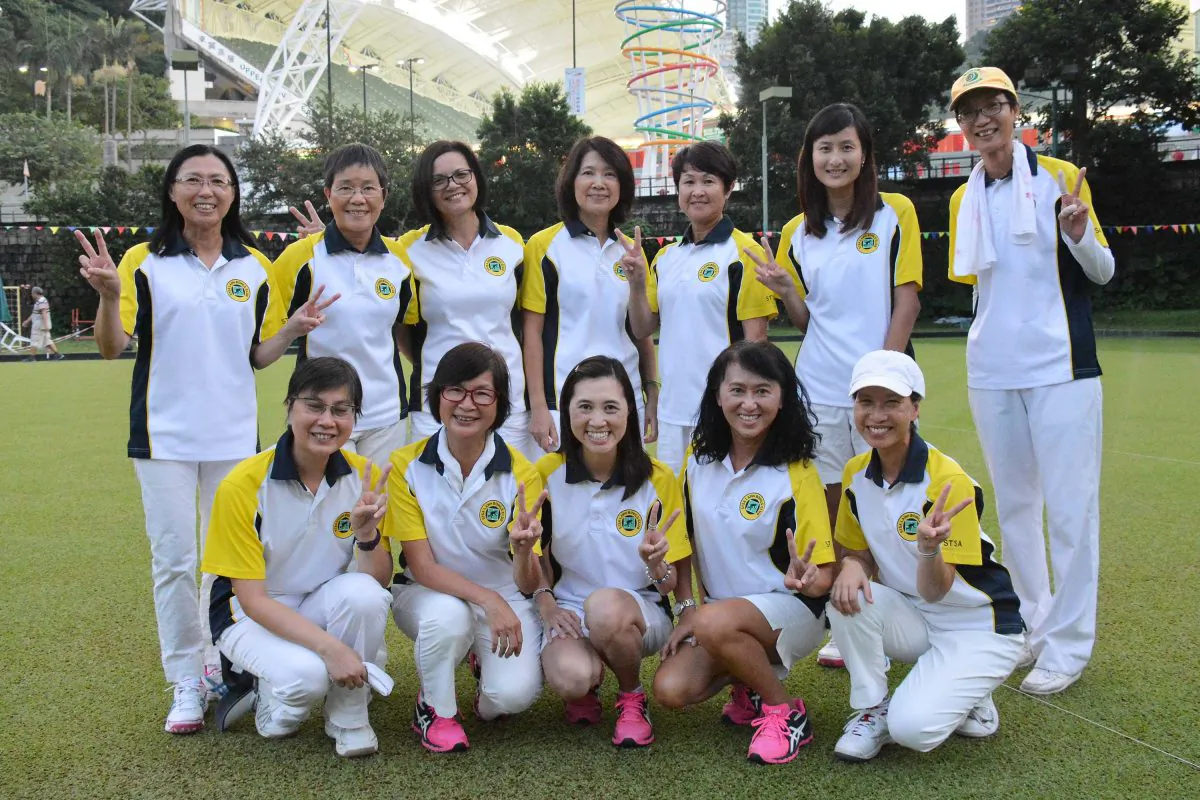 A jubilant Shatin Sports Association team celebrates their first ever Premier League title, after finished runners-up for the last 3 years. (Stephanie Worth)