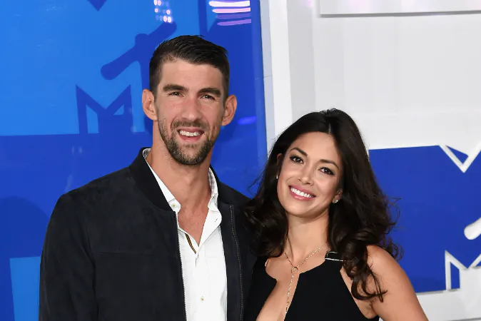 Olympian Michael Phelps and finace Nicole Johnson attends the 2016 MTV Video Music Awards at Madison Square Garden on August 28, 2016 in New York City. Phelps reportedly secretly married Johnson in June. (Jamie McCarthy/Getty Images)