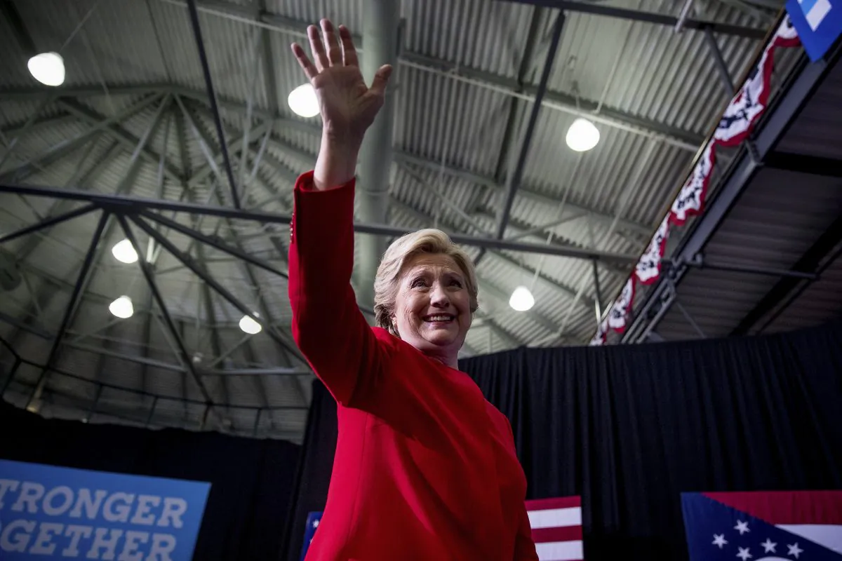 Democratic presidential candidate Hillary Clinton at a rally at Kent State University in Kent, OH.,, on Oct. 31, 2016. (AP Photo/Andrew Harnik)