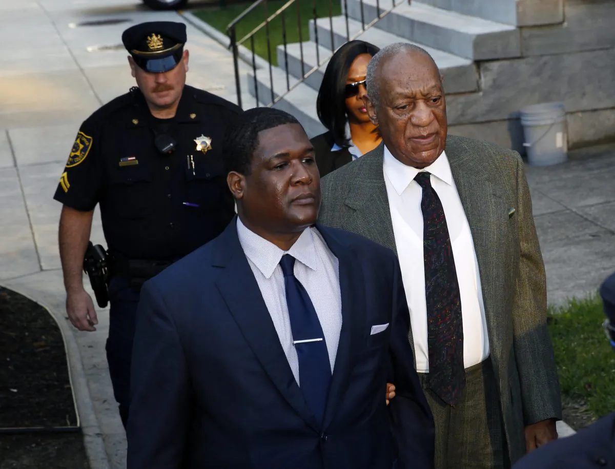 Bill Cosby, right, arrives for a hearing in his sexual assault case at the Montgomery County Courthouse in Norristown on Nov. 2, 2016, Pa. (AP Photo/Mel Evans)