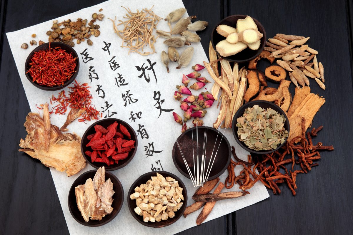 Chinese medicine is a broad practice that includes acupuncture, Chinese herbal therapies ,and other practices (marilyn barbone/shutterstock)