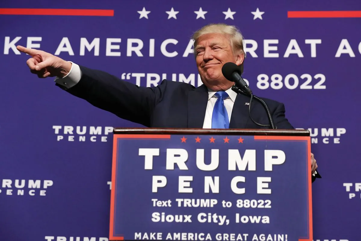 Republican presidential nominee Donald Trump holds a campaign rally at the Sioux City Convention Center in Sioux City, Iowa Nov. 6, 2016. With less than 48 hours until Election Day in the United States, Trump and his opponent, Democratic presidential nominee Hillary Clinton, are campaigning in key battleground states that each must win to take the White House.  (Chip Somodevilla/Getty Images)