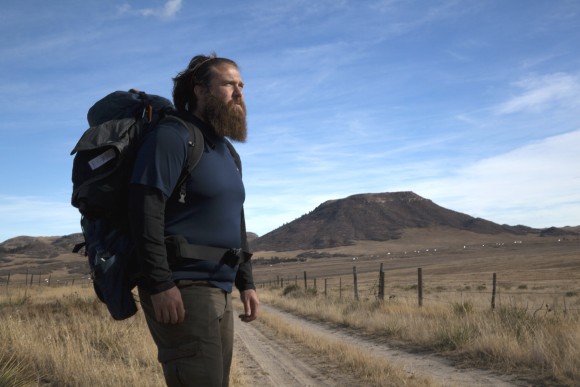 Tom Voss during the walk from Wisconsin to California. (Courtesy of Veterans Trek Production)