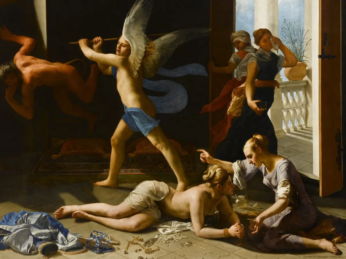 "The Repentant Magdalene," (detail) circa 1660−1663 by Guido Cagnacci (1601–1663). Oil on canvas, 90 1/4 by 104 3/4 inches. (Norton Simon Art Foundation, Pasadena, California)