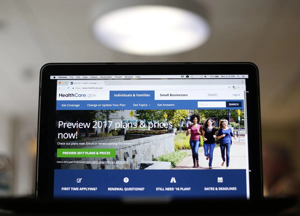 The HealthCare.gov 2017 website home page is seen on a laptop in Washington, in this file photo. (AP Photo/Pablo Martinez Monsivais)