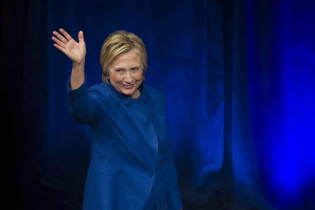 Hillary Clinton waves after addressing the Children's Defense Fund's Beat the Odds celebration at the Newseum in Washington on Nov. 16, 2016. (AP Photo/Cliff Owen)