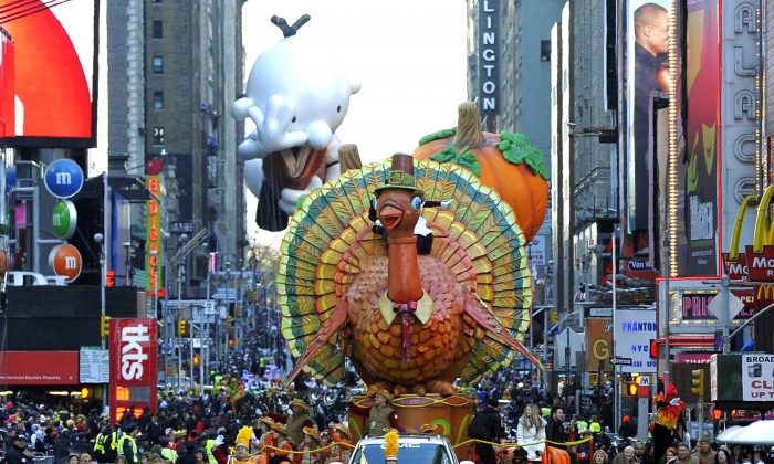 The Thanksgiving Turkey float  during the 85th Macy's Thanksgiving Day Parade in New York, N.Y., on Nov. 24, 2011. (Timothy Clary/AFP/Getty Images)