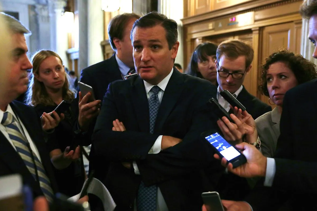 Sen. Ted Cruz (R-Texas) speaks to members of the media at the Capitol in Washington on Sept. 28, 2016. (Alex Wong/Getty Images)