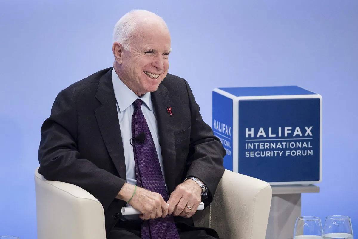 Sen. John McCain, R-Ariz., at the Halifax International Security Forum in Halifax on Nov.19, 2016. (Darren Calabrese/The Canadian Press via AP)