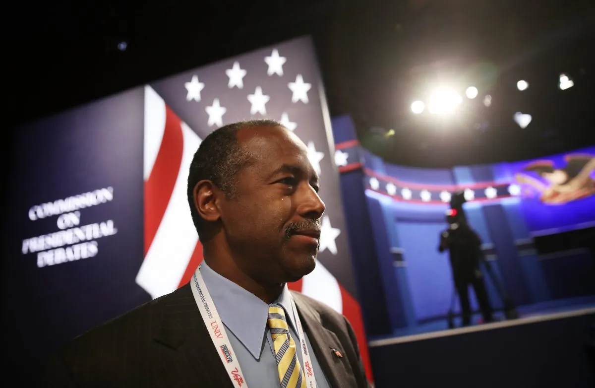 Former presidential candidate, Dr. Ben Carson, arrives before the start of the third U.S. presidential debate at the Thomas & Mack Center in Las Vegas, Nevada on Oct. 19, 2016. Tonight is the final debate ahead of Election Day on Nov. 8. (Drew Angerer/Getty Images)