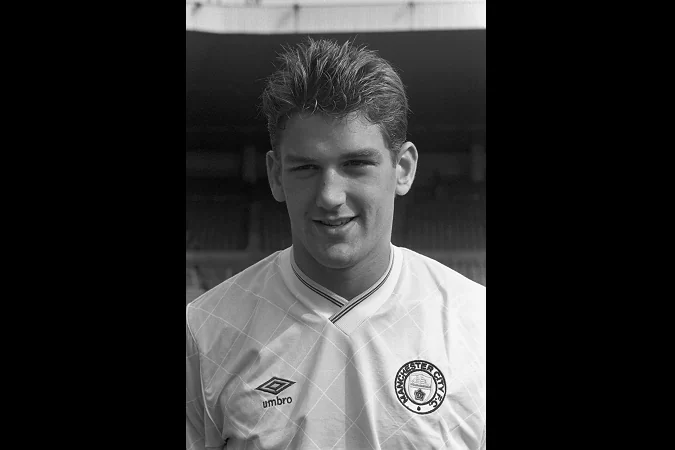 This is a Aug 20, 1987 file of former Manchester City soccer player David White. One by one, former English soccer players who were subjected to years of sexual abuse by youth-team coaches are breaking cover to expose the games dark secrets. English soccer team Manchester City launched an investigation after former players David White and Paul Stewart, who played for the club across the 1980s and 1990s and went on to feature for England, came forward with their stories of abuse. (PA, File via AP)