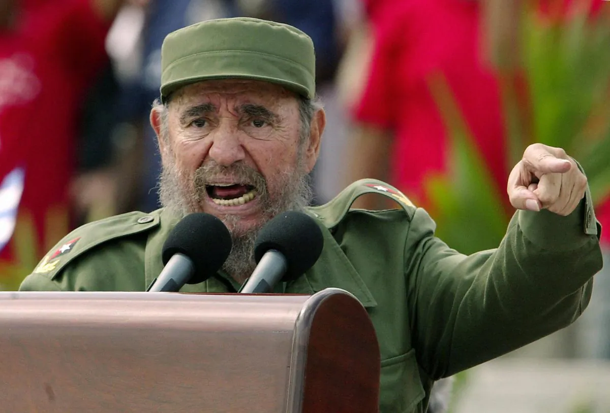 Habana, CUBA: Cuban President Fidel Castro presides over a massive May Day demonstration at Havana's Plaza de la Revolucion (Revolution Square), 01 May 2005. (ADALBERTO ROQUE/AFP/Getty Images)