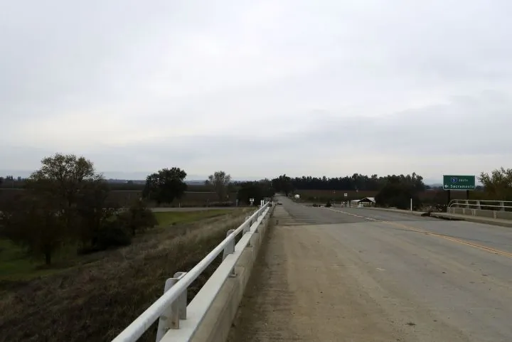 A section of road along County Road 17 from the Interstate 5 overpass in Redding, Calif., shown on Friday, Nov. 25, 2016, is where Sherry Papini, a 34-year-old wife and mother was found on Thanksgiving Day. Authorities are looking for two armed women they believe abducted Papini on Nov. 2. (Andreas Fuhrmann/Record Searchlight via AP)