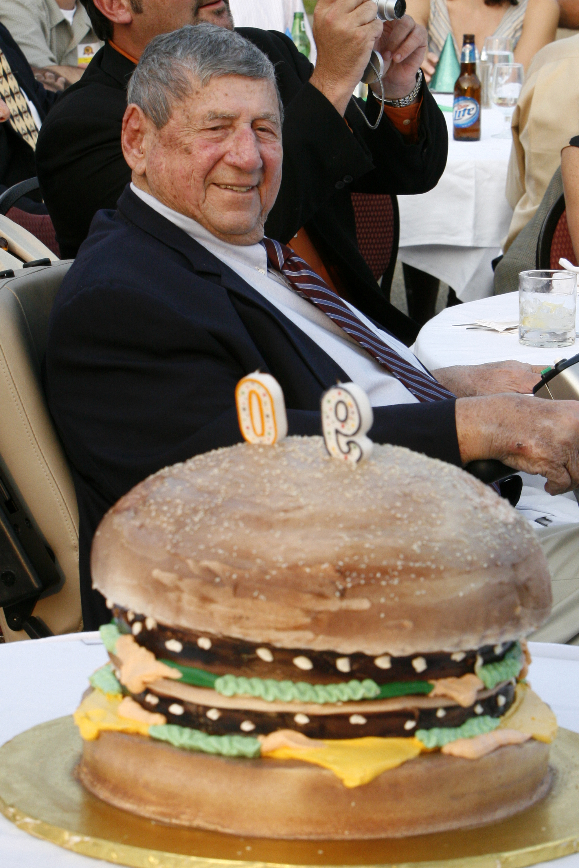 Big Mac creator Michael "Jim" Delligatti attends his 90th birthday party in Canonsburg, Pa., on Aug. 21, 2008. (AP Photo/Gene J. Puskar, File)