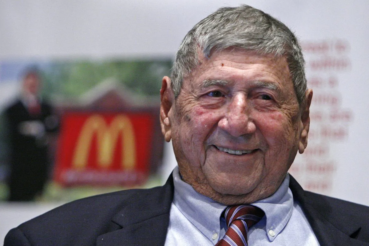 Big Mac creator Michael "Jim" Delligatti attends his 90th birthday party in Canonsburg, Pa., on Aug. 21, 2008. (AP Photo/Gene J. Puskar)