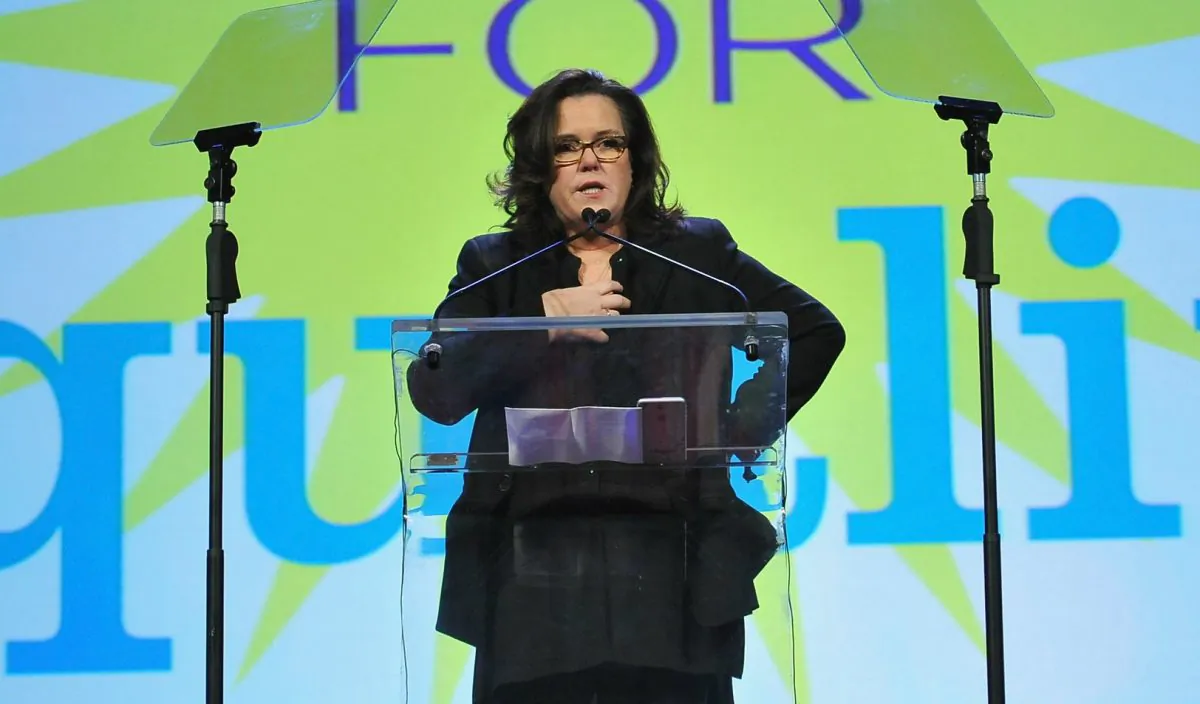 Actress Rosie O'Donnell speaks onstage at PFLAG National's eighth annual Straight for Equality awards gala at Marriot Marquis in New York City on April 4, 2016. (D Dipasupil/Getty Images for PFLAG National)