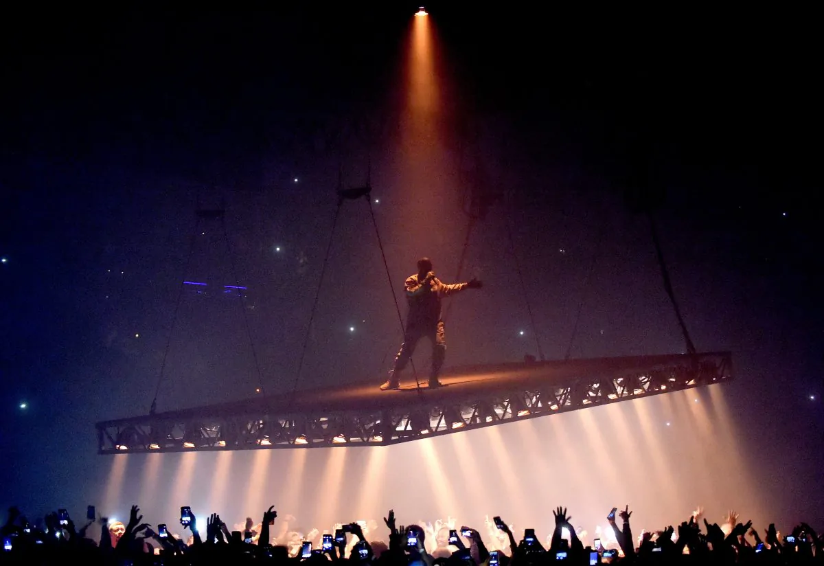 Rapper Kanye West performs at the Forum in Inglewood, California on Oct. 25, 2016. (Kevin Winter/Getty Images)