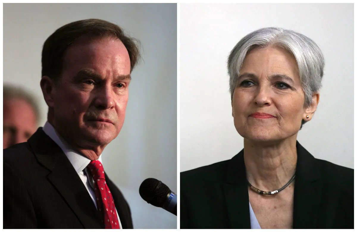 Bill Schuette (L) and Jill Stein.