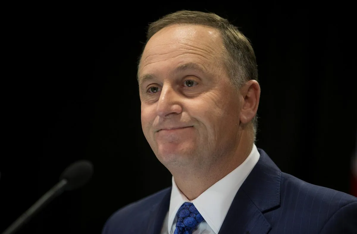 New Zealand Prime Minister John Key announces his decision to resign and stand-down from politics at a press conference in Wellington, New Zealand, on Dec. 5, 2016. (Mark Mitchell/New Zealand Herald via AP)