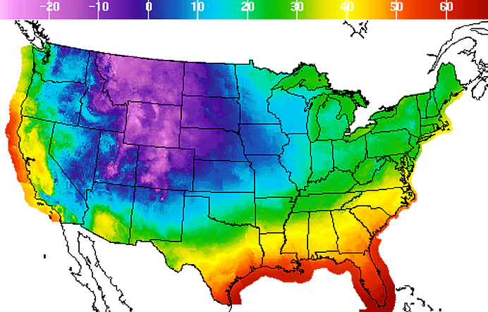 The dewpoint temperature forecast in the early morning on Dec. 8. (NOAA)