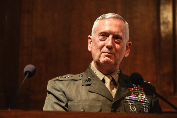 Gen. James Mattis, the head of U.S. Central Command, takes questions after delivering a lecture to the think tank Policy Exchange in London on Feb. 1, 2011. (AP Photo/Matt Dunham)