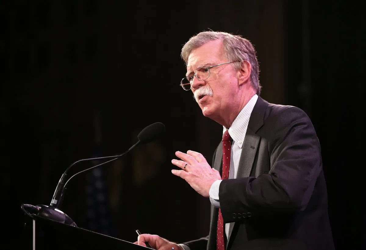 Former Ambassador to the United Nations John Bolton speaks to guests at the Iowa Freedom Summit in Des Moines, Iowa on Jan. 24, 2015. Bolton has suggested allegations of Russia hacking the elections could be a "false flag." (Scott Olson/Getty Images)