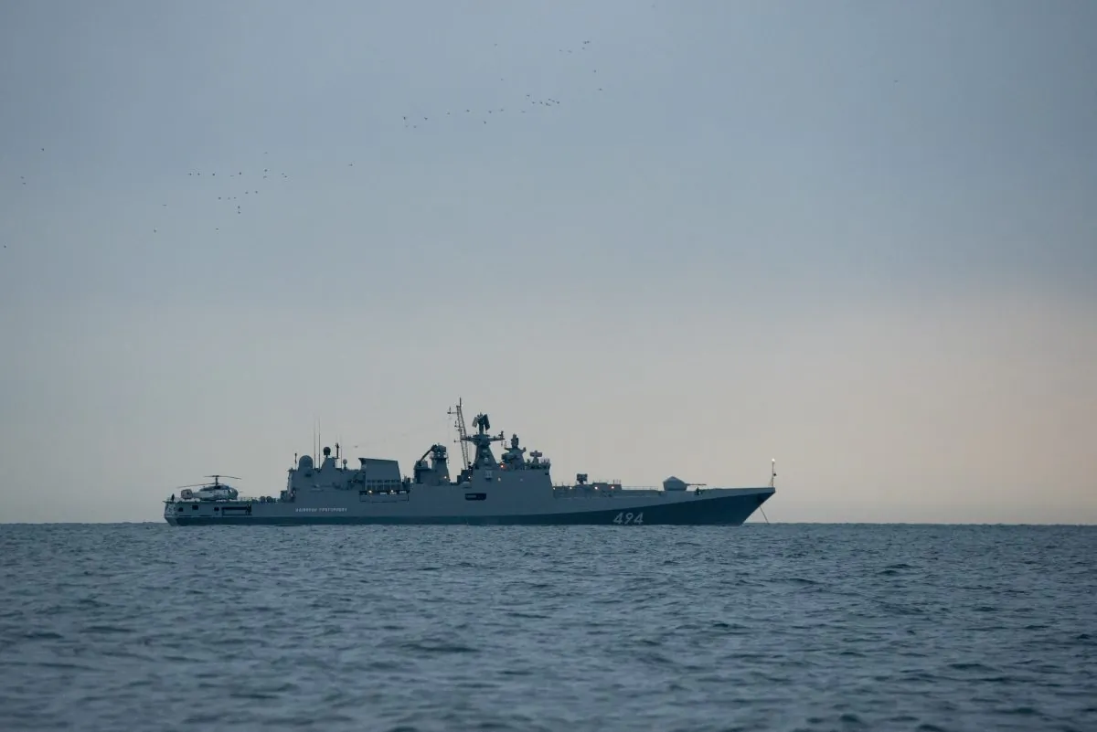 A Russian military ship in a Dec. 27, 2016, file photo. (AP Photo/Viktor Klyushin)